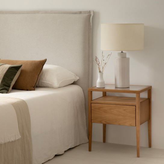 Kenay Home Mesita De Noche Roble 1 Cajón