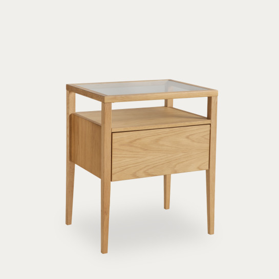 Kenay Home Mesita De Noche Roble 1 Cajón