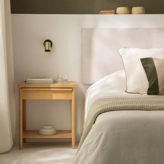 Kenay Home Mesita De Noche Roble 1 Cajón