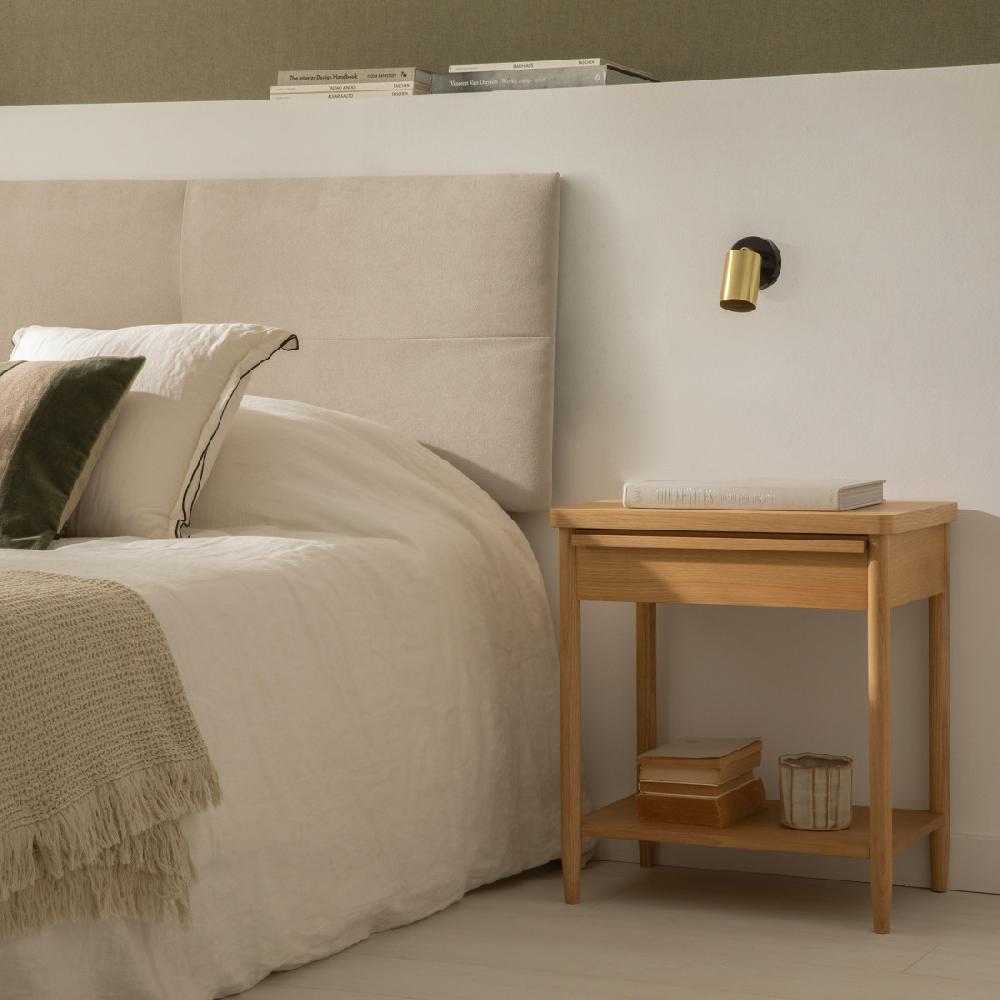 kenay home Mesita de noche roble 1 cajón