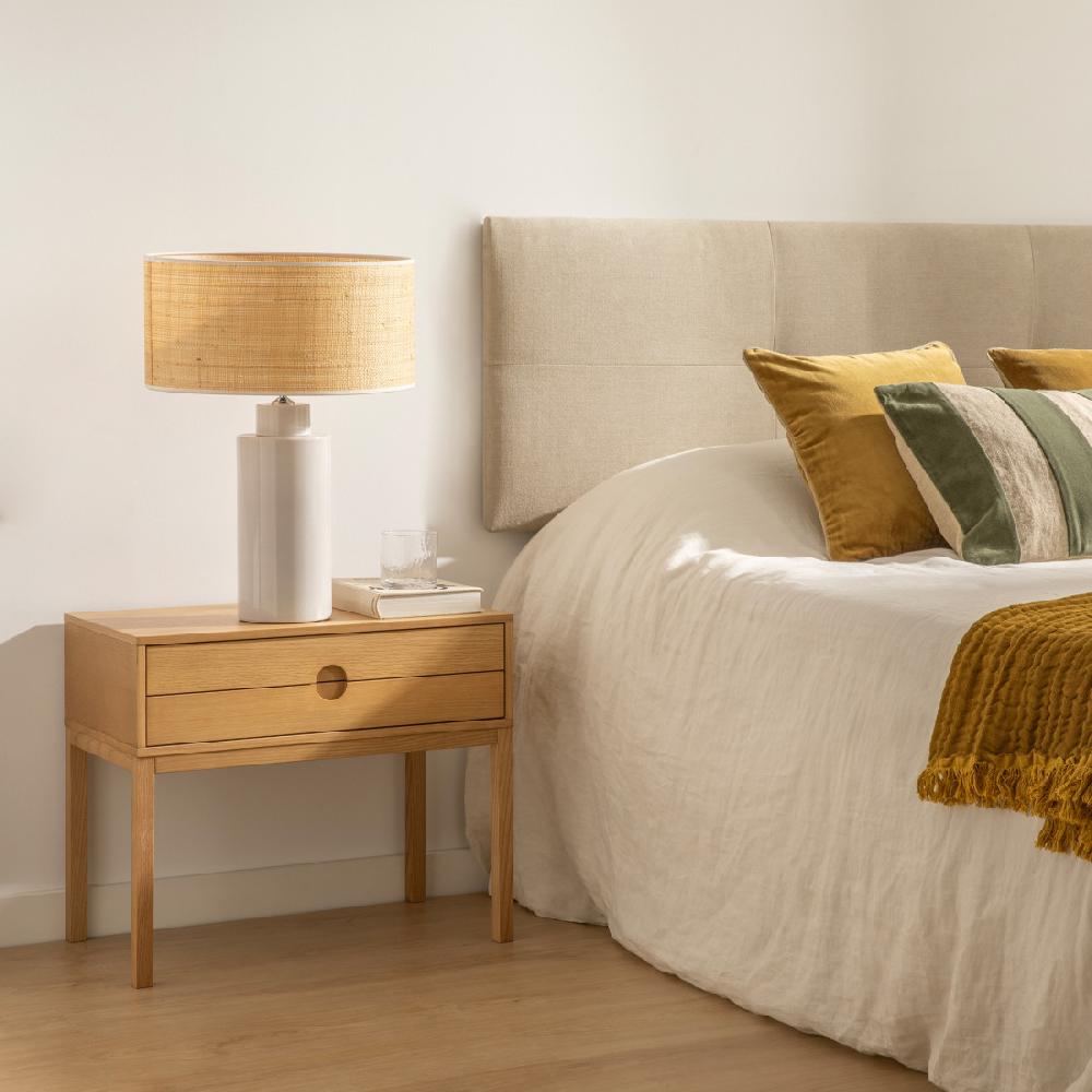 kenay home Mesita de noche roble 1 cajón