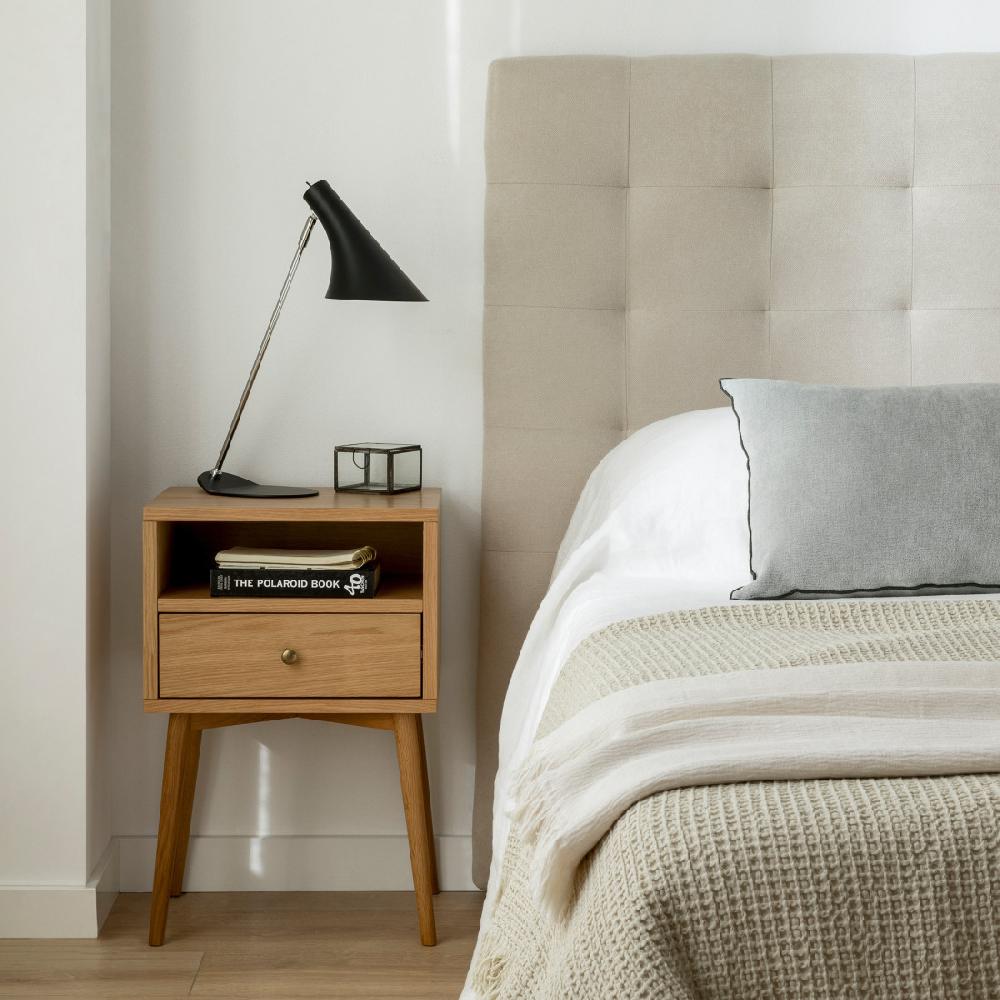 kenay home Mesita de noche roble 1 cajón