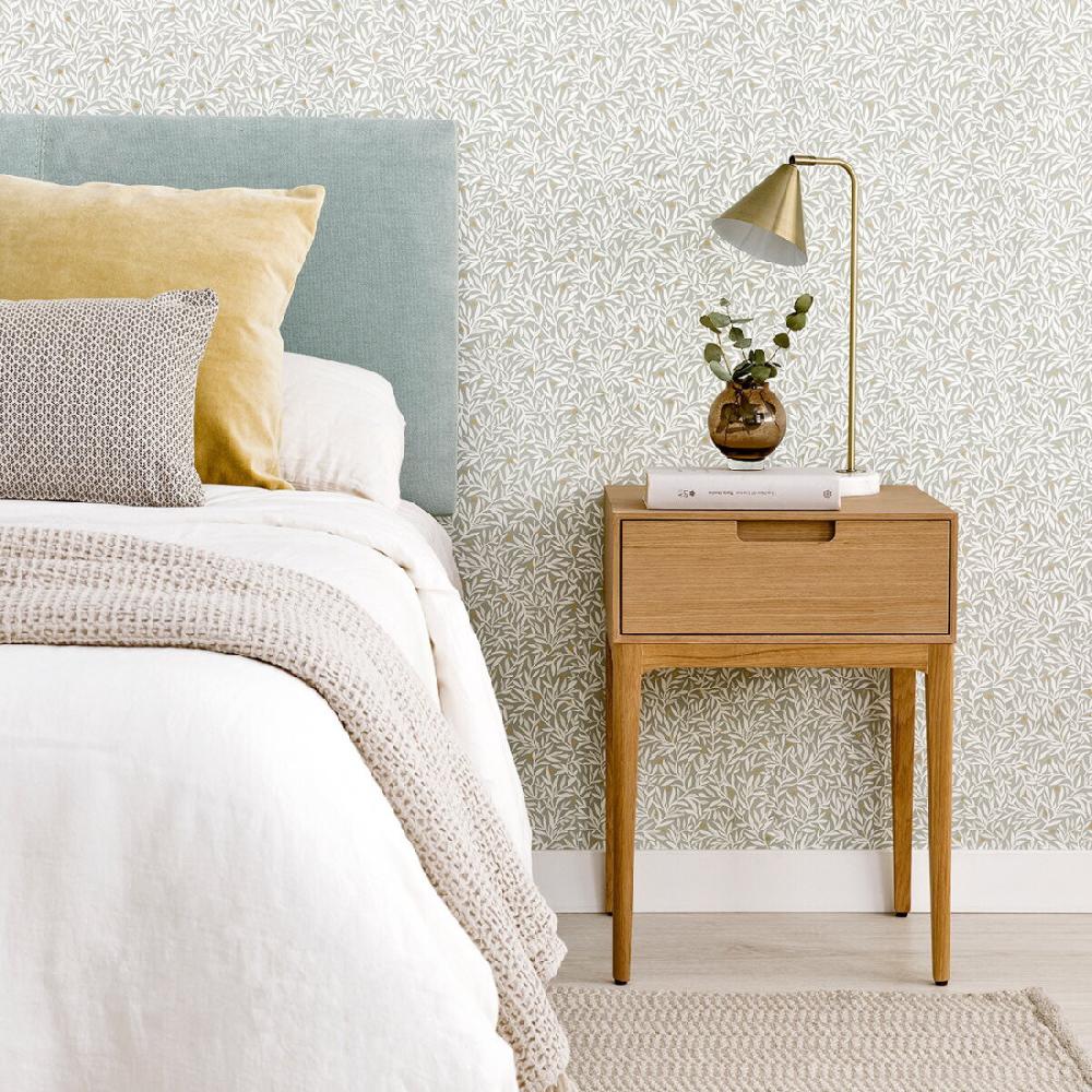 kenay home Mesita de noche roble 1 cajón