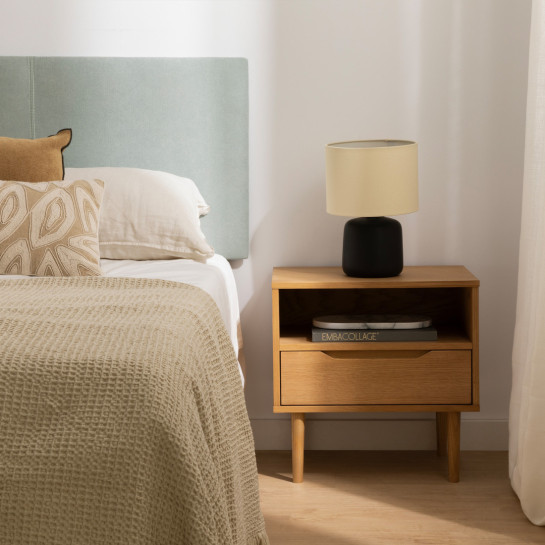 Kenay Home Mesita De Noche Roble 1 Cajón