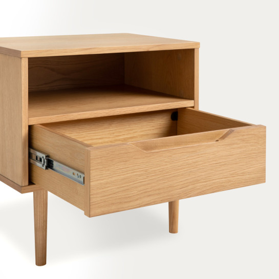 Kenay Home Mesita De Noche Roble 1 Cajón