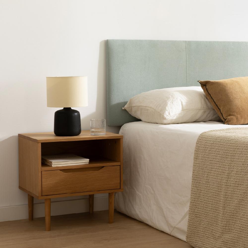 kenay home Mesita de noche roble 1 cajón