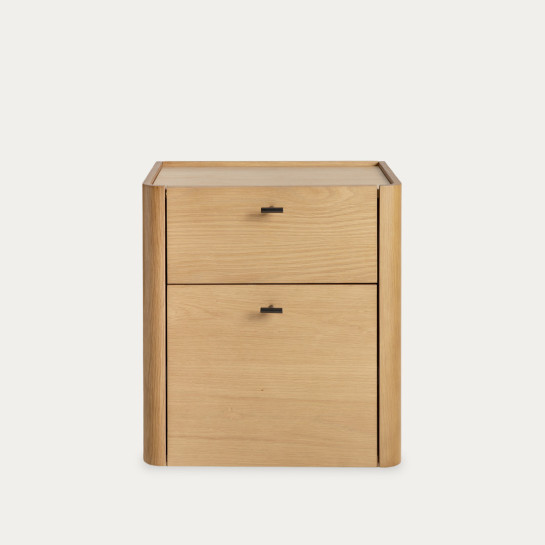 Kenay Home Mesita De Noche Roble 2 Cajones