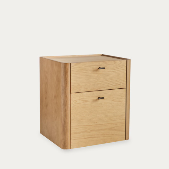 Kenay Home Mesita De Noche Roble 2 Cajones