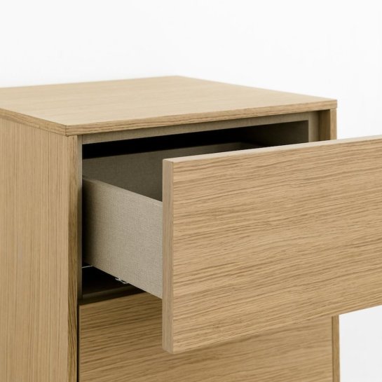 Kenay Home Mesita De Noche Roble 2 Cajones A40