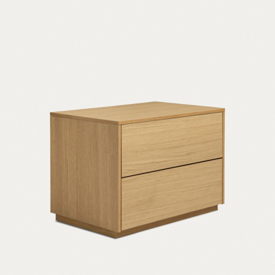 Kenay Home Mesita De Noche Roble 2 Cajones A60