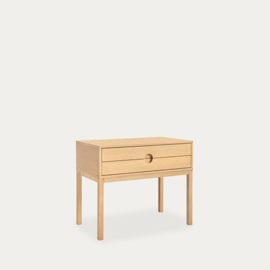 Kenay Home Mesita De Noche Roble 2 Cajones