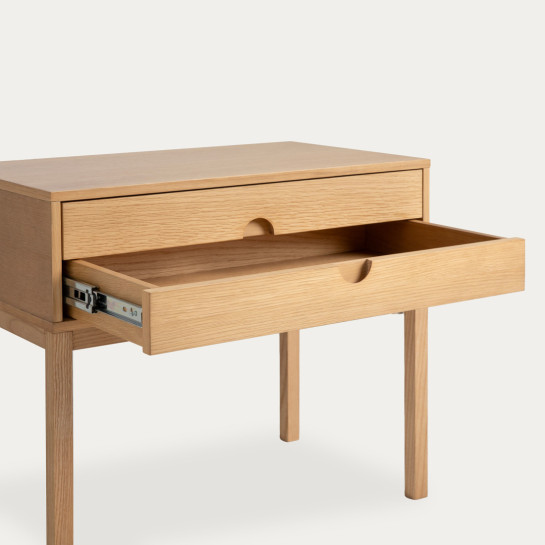 Kenay Home Mesita De Noche Roble 2 Cajones