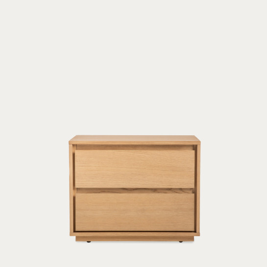 Kenay Home Mesita De Noche Roble 2 Cajones