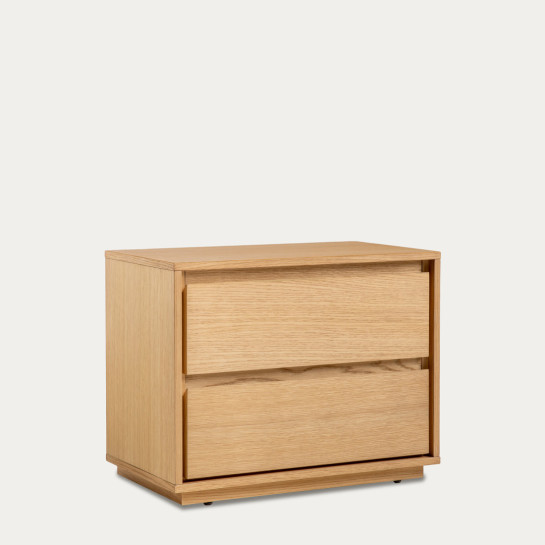 Kenay Home Mesita De Noche Roble 2 Cajones