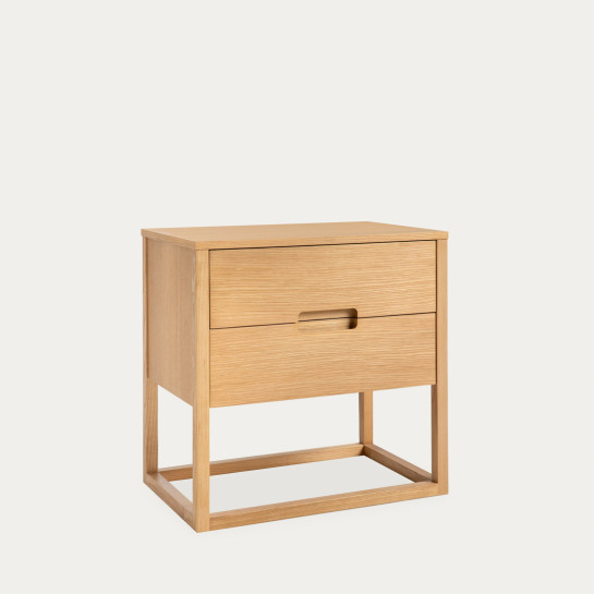 Kenay Home Mesita De Noche Roble 2 Cajones