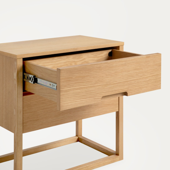 Kenay Home Mesita De Noche Roble 2 Cajones