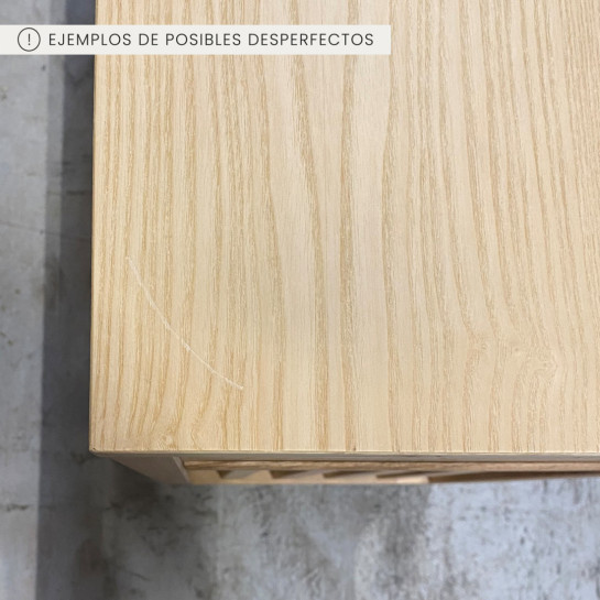 Kenay Home Mesita De Noche Roble 3 Cajones