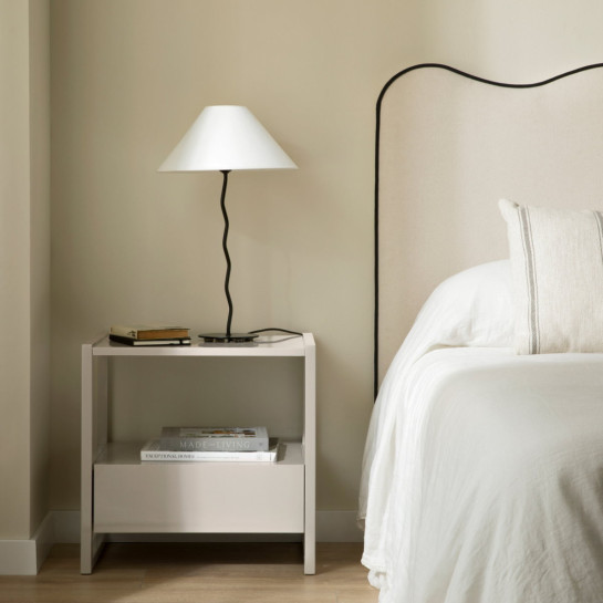 Kenay Home Mesita De Noche Tórtola 1 Cajón