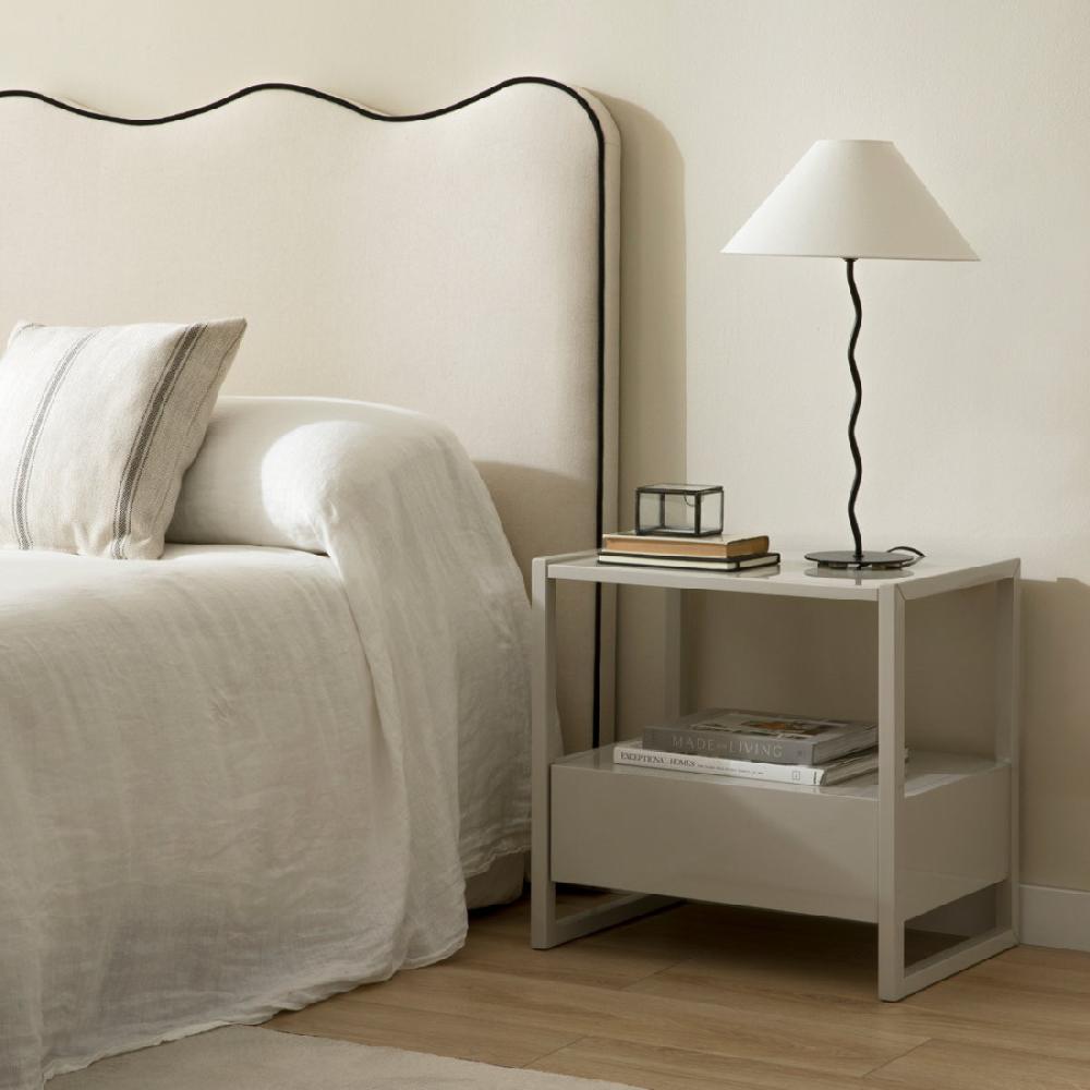 kenay home Mesita de noche tórtola 1 cajón