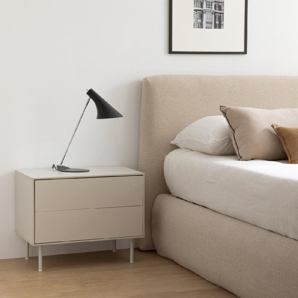 kenay home Mesita de noche tórtola 2 cajones