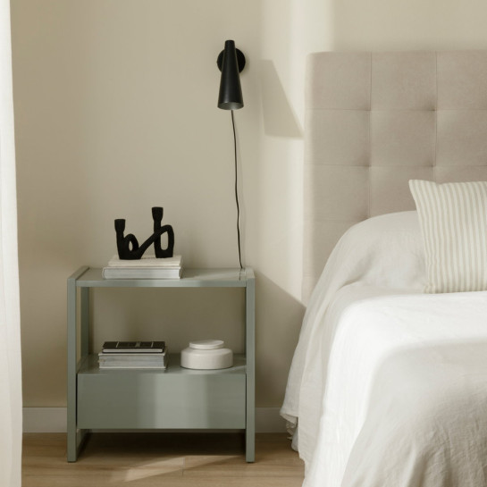 Kenay Home Mesita De Noche Verde 1 Cajón