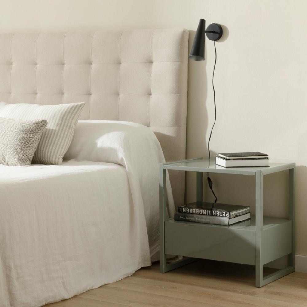 kenay home Mesita de noche verde 1 cajón