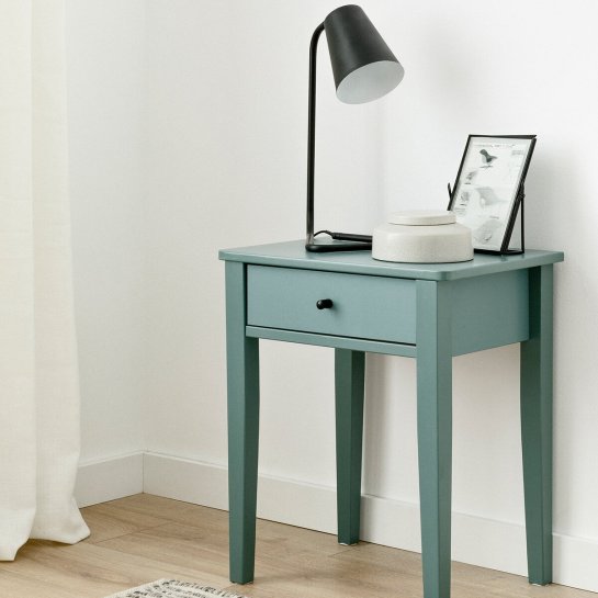 Kenay Home Mesita De Noche Verde 1 Cajón