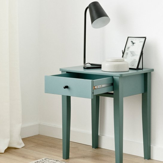 Kenay Home Mesita De Noche Verde 1 Cajón