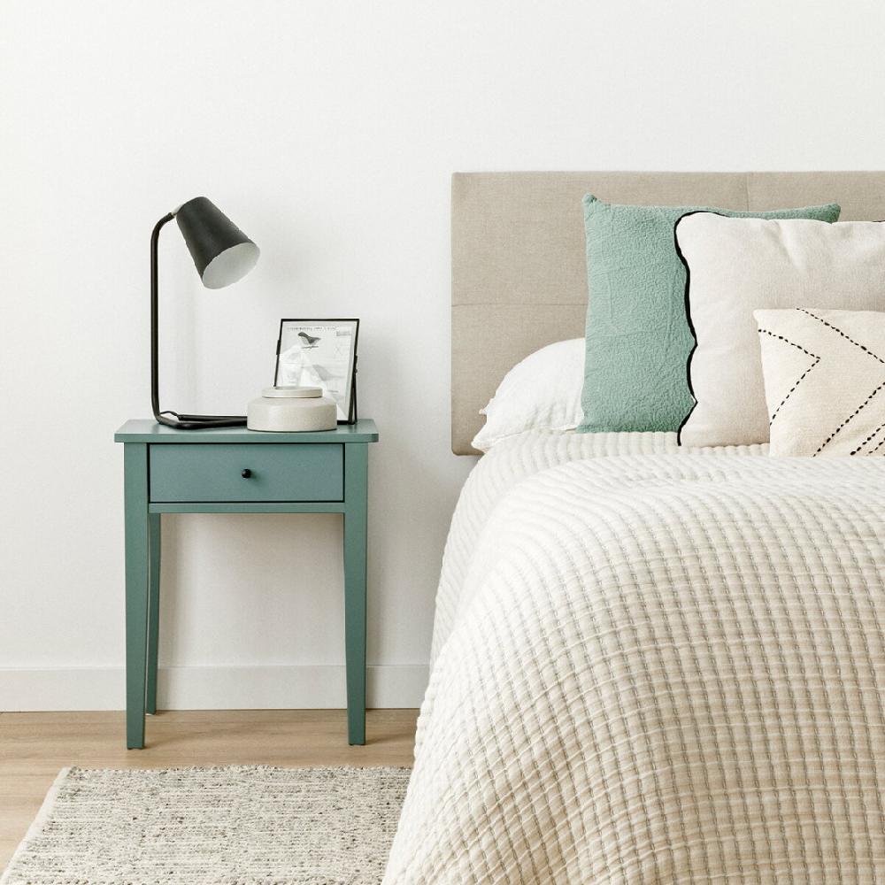 kenay home Mesita de noche verde 1 cajón