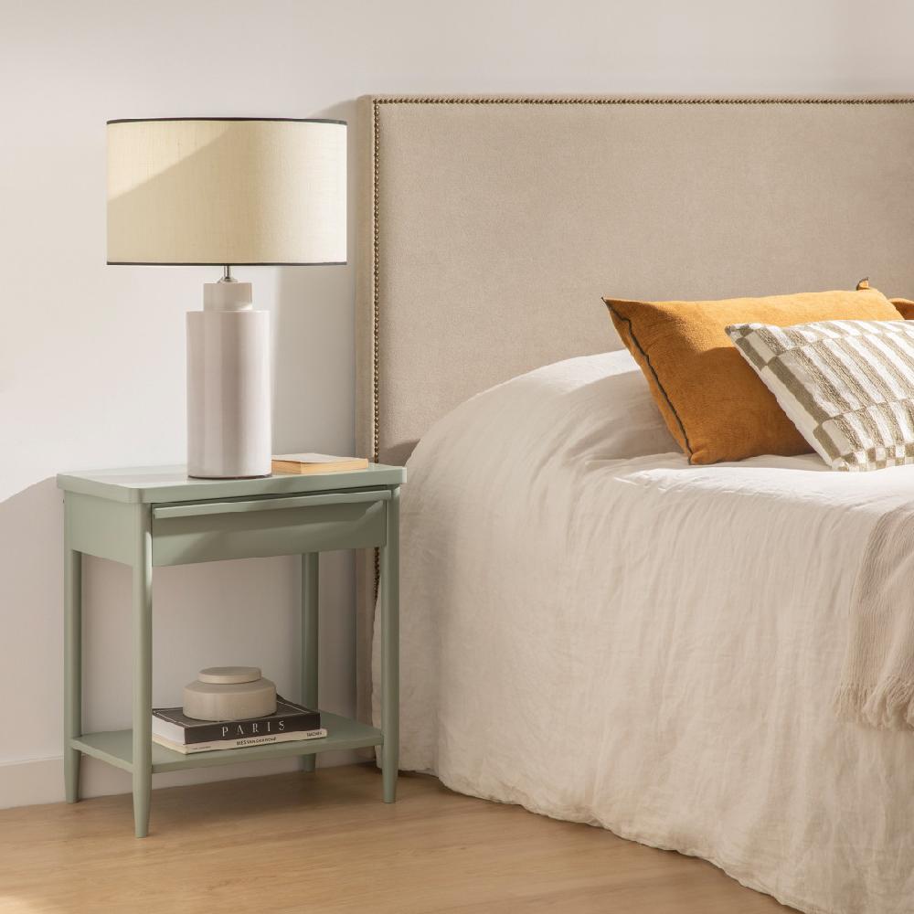 kenay home Mesita de noche verde 1 cajón
