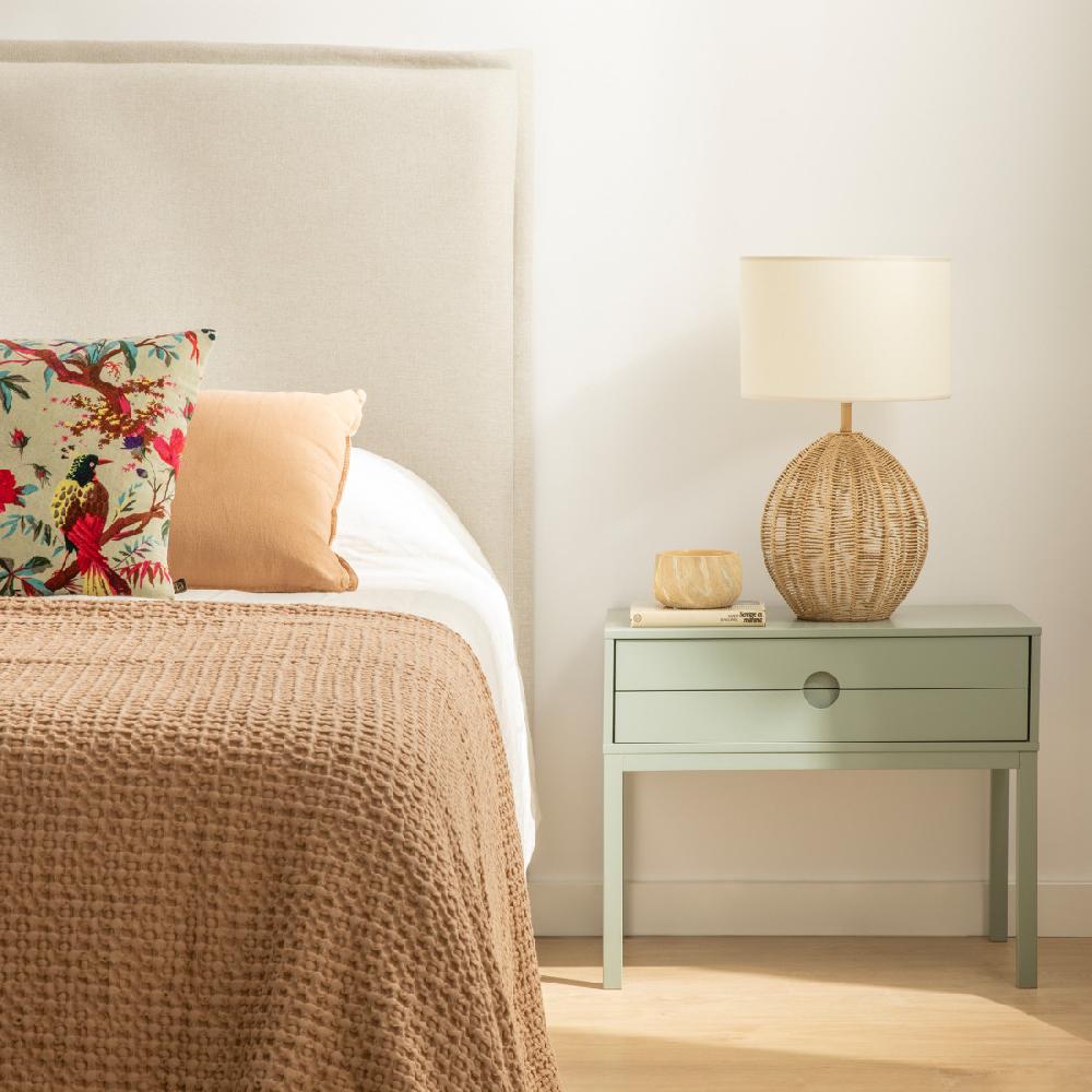 kenay home Mesita de noche verde 2 cajones