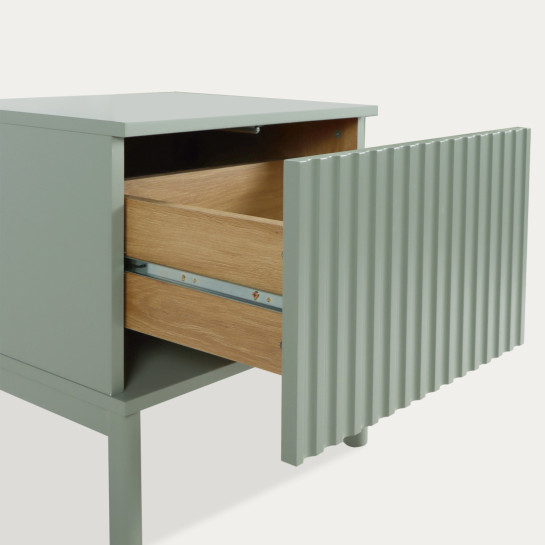 Kenay Home Mesita De Noche Verde Invierno 1 Cajón