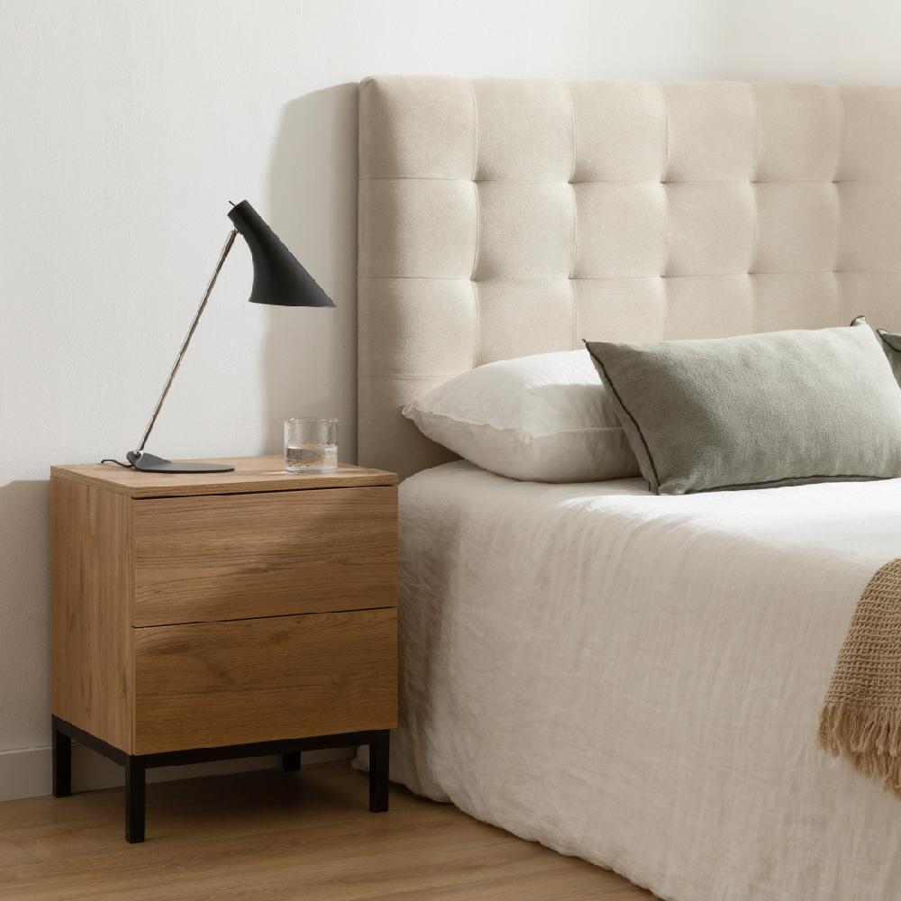 kenay home Mesita natural 2 cajones