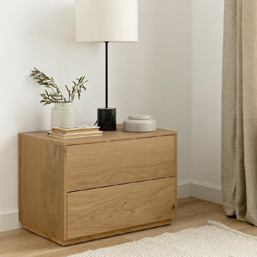 kenay home Mesita roble nudoso 2 cajones