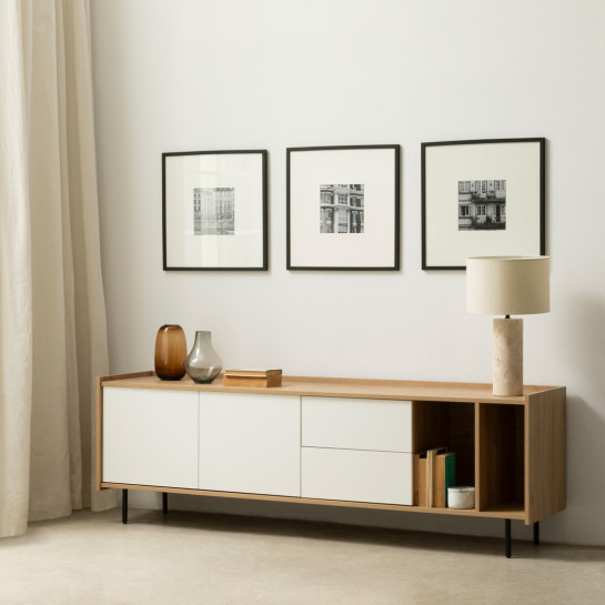 kenay Home Mueble TV 180 Blanco Y Natural