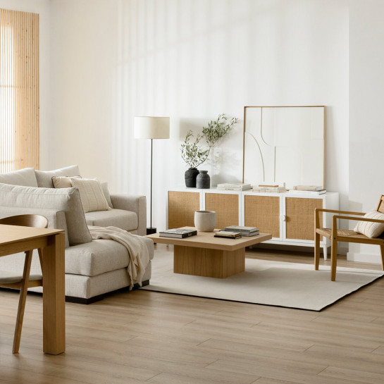 Kenay Home Mueble TV 180 Blanco Y Ratán