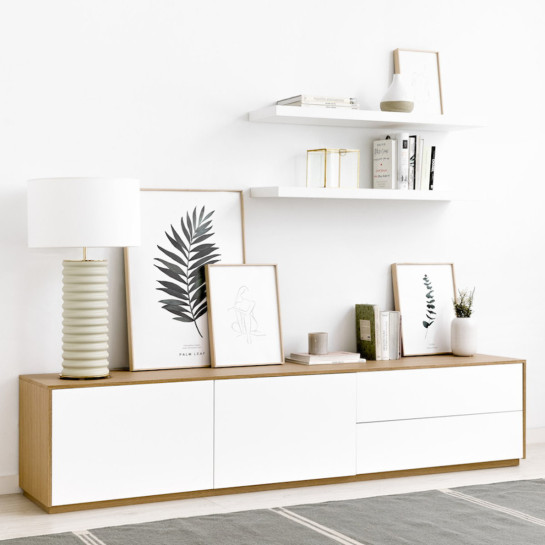 Kenay Home Mueble TV 200 Blanco Y Roble