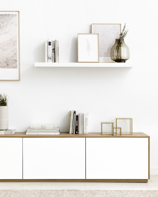 Kenay Home Mueble TV 240 Blanco Y Roble