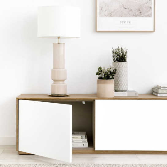 Kenay Home Mueble TV 240 Blanco Y Roble