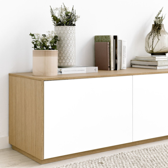 Kenay Home Mueble TV 240 Blanco Y Roble