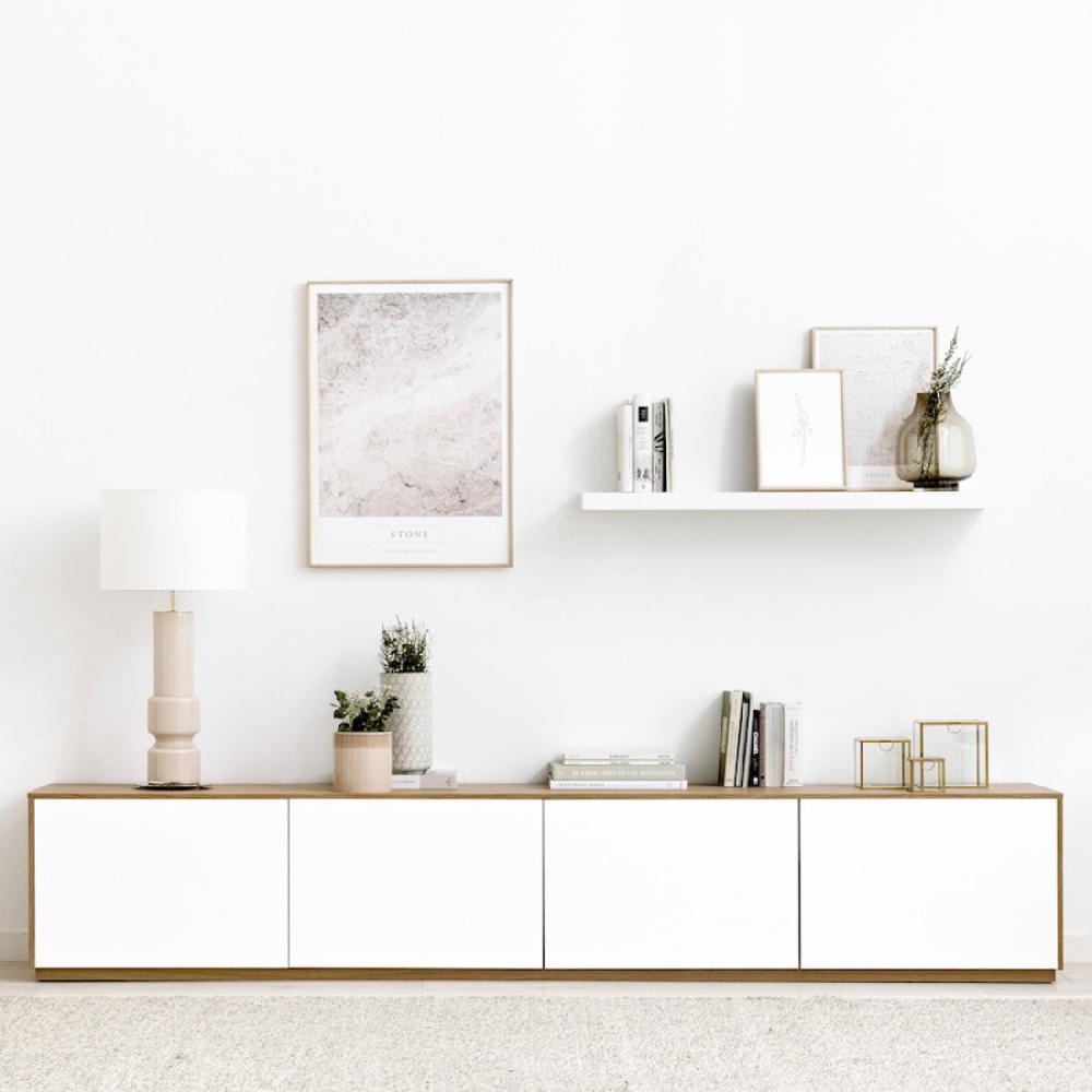 kenay home Mueble TV 240 blanco y roble