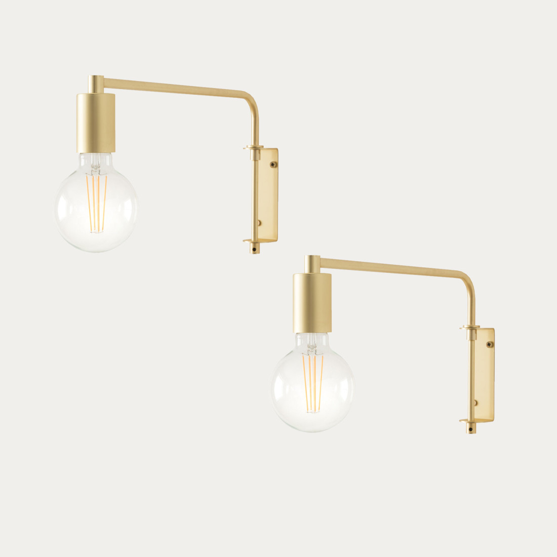 kenay home Pack 2 apliques de pared dorado