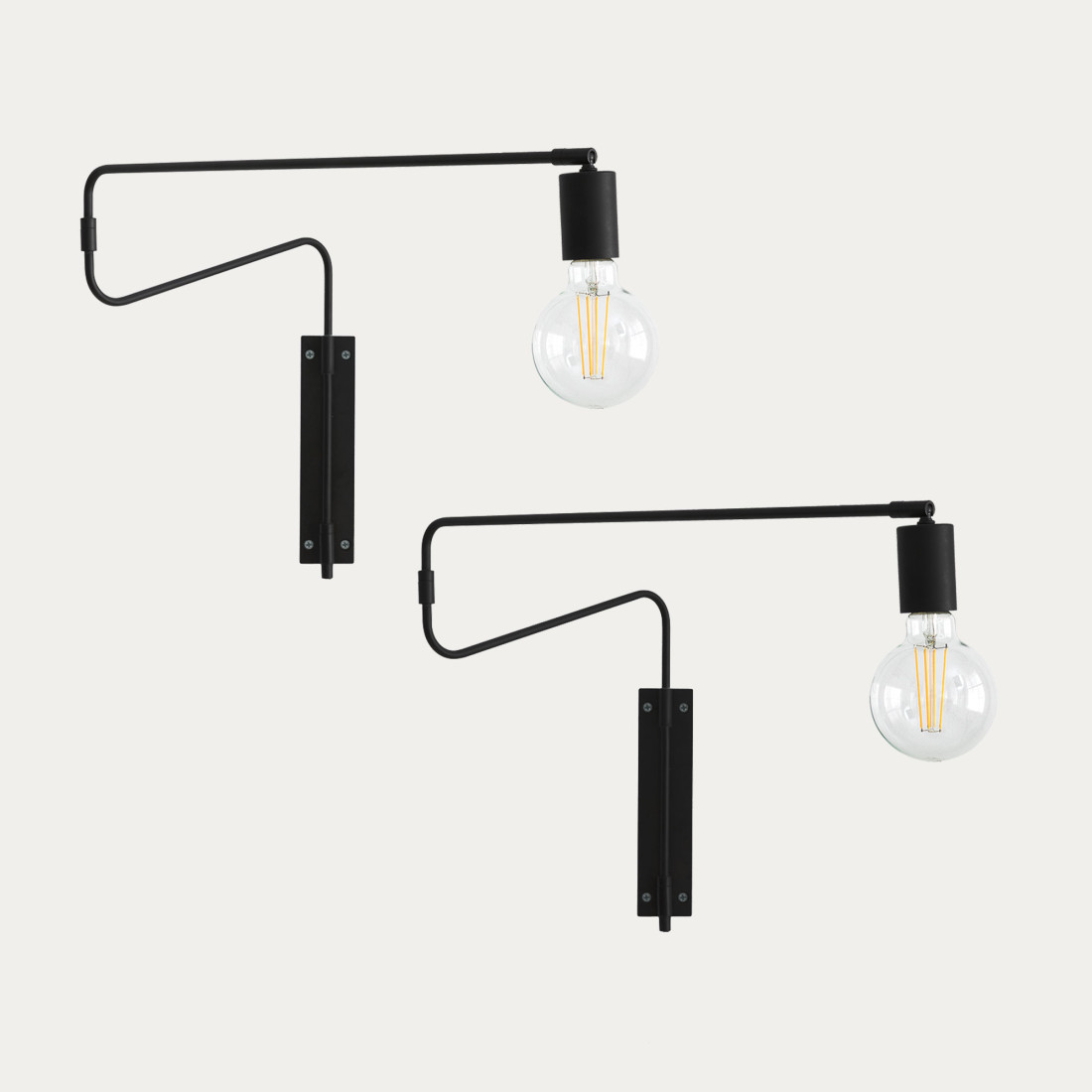 kenay home Pack 2 apliques de pared negro