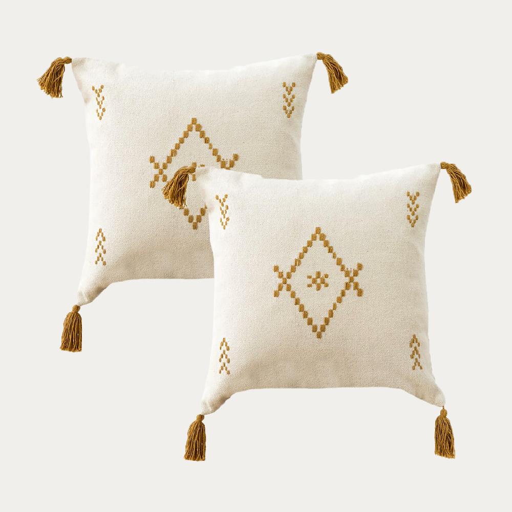 kenay home Pack 2 cojines mostaza