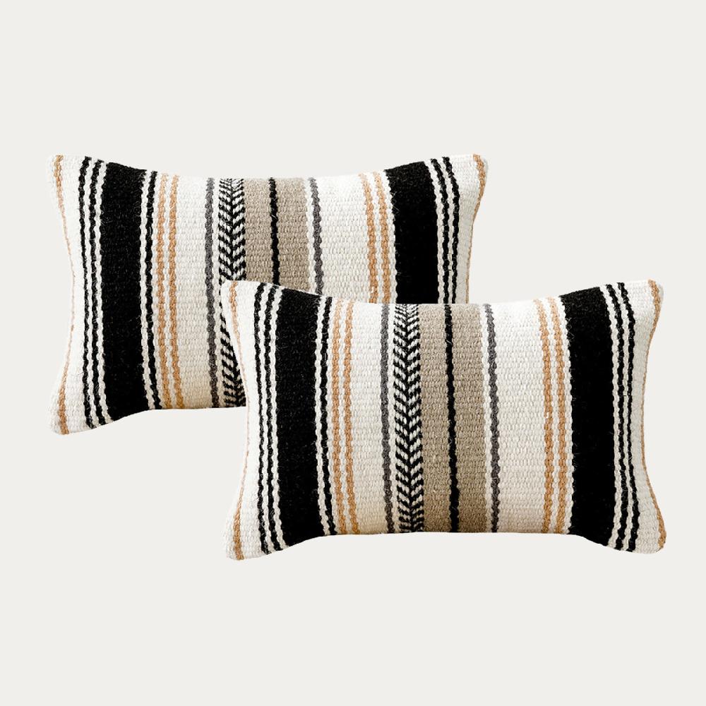 kenay home Pack 2 cojines negro-blanco-natural