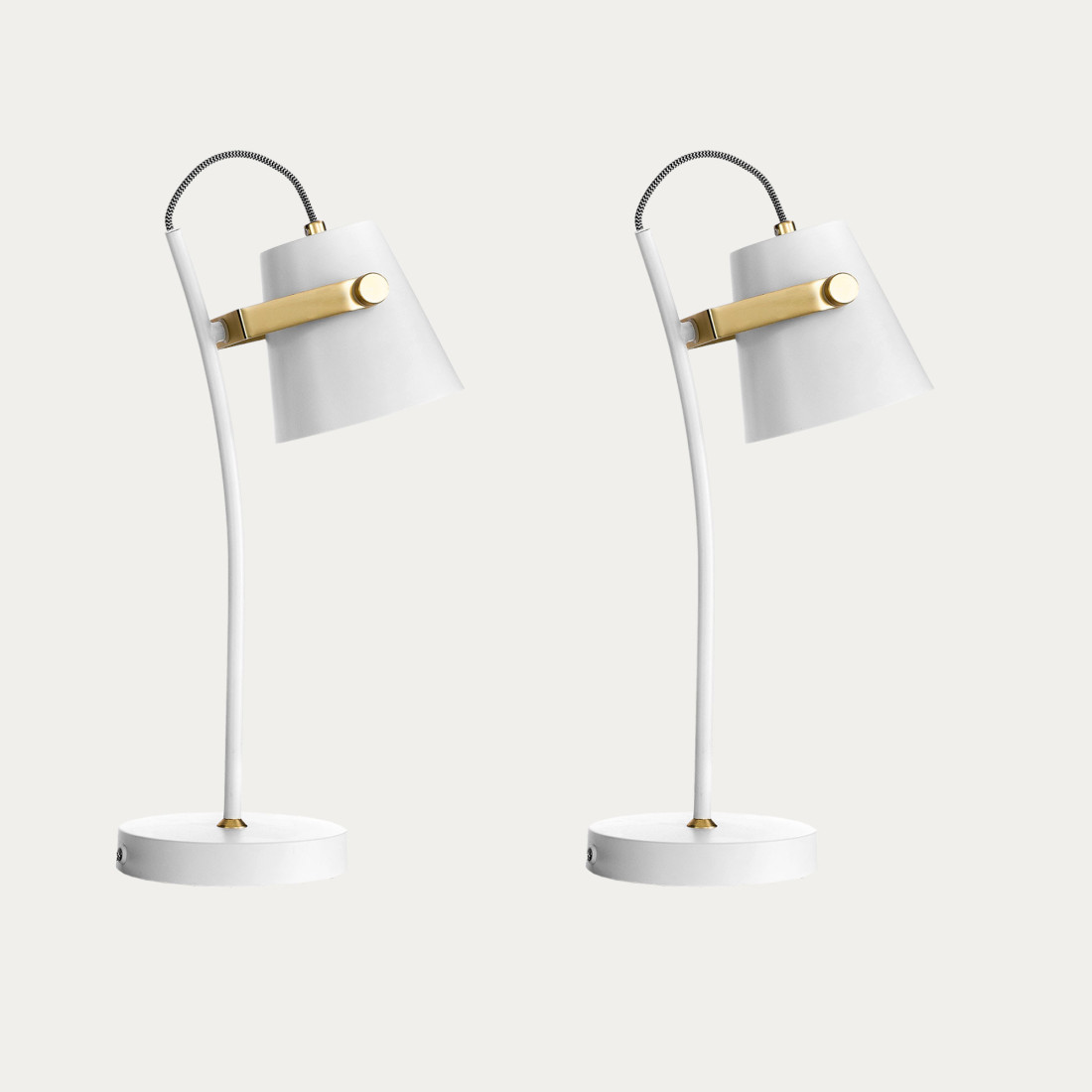 kenay home Pack 2 lámparas de sobremesa blanco