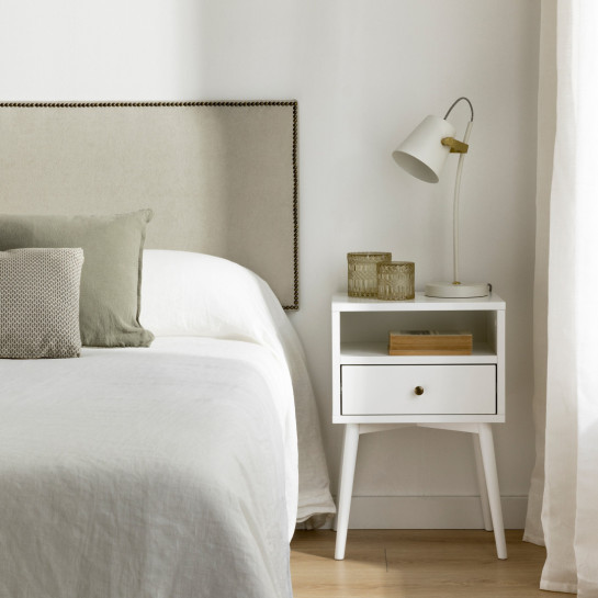 Kenay Home Pack 2 Mesitas De Noche Blanca 1 Cajón