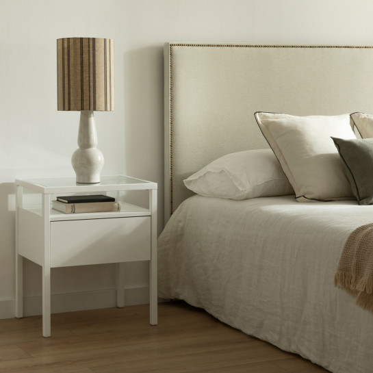 Kenay Home Pack 2 Mesitas De Noche Blanca 1 Cajón