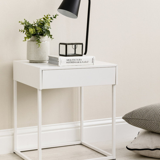 Kenay Home Pack 2 Mesitas De Noche Blanca 1 Cajón