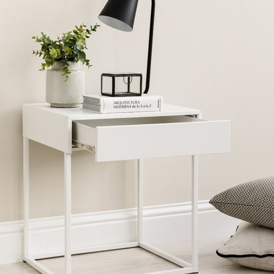 Kenay Home Pack 2 Mesitas De Noche Blanca 1 Cajón